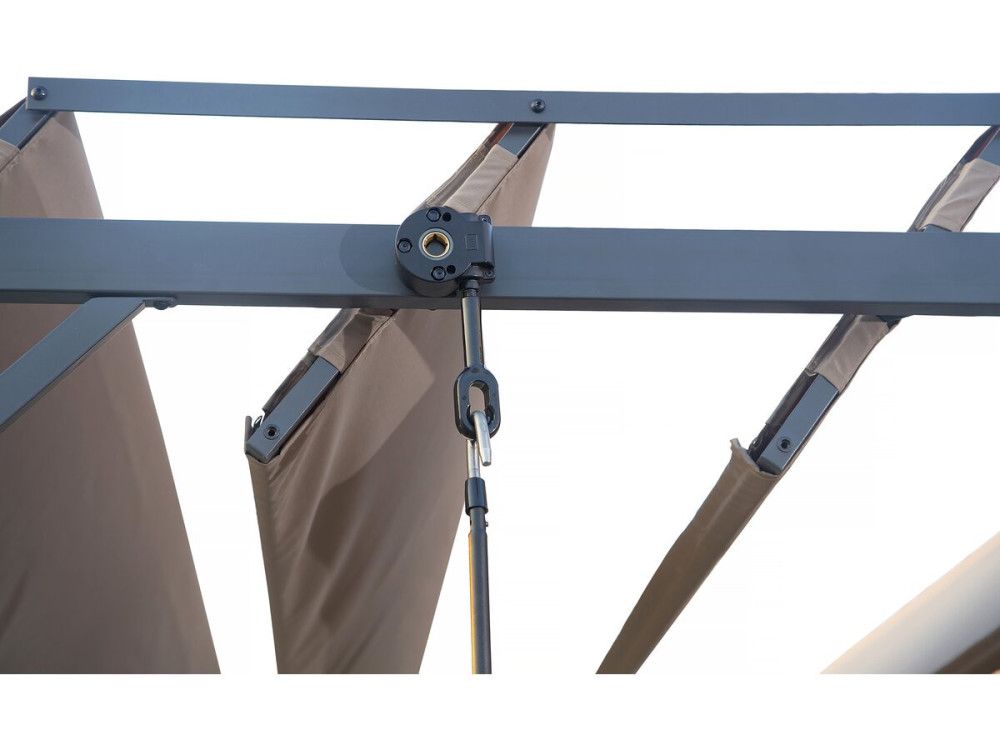 Pergola bioclimatique en tissu "Lodge" 3 x 4 m - Taupe