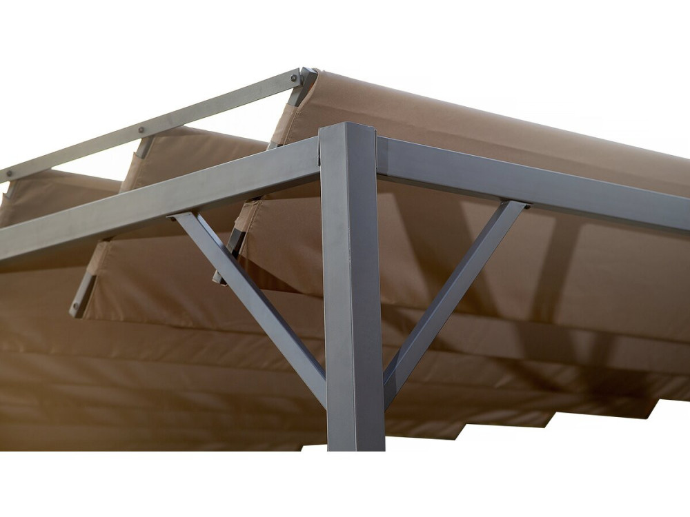 Pergola bioclimatique en tissu "Lodge" 3 x 4 m - Taupe