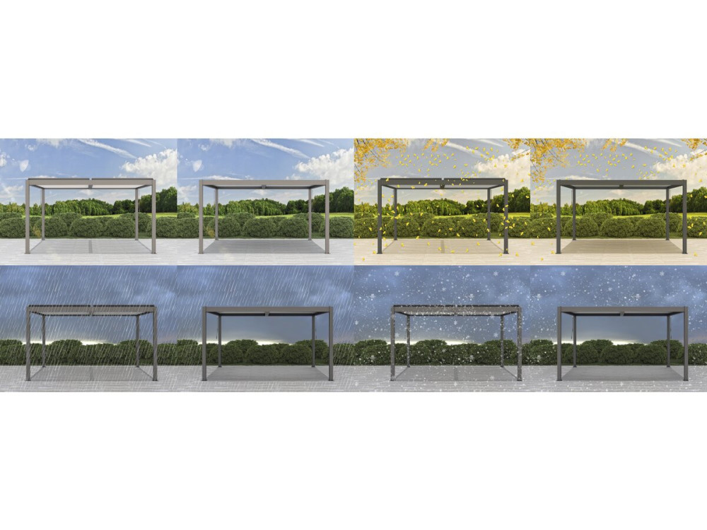 Pergola bioclimatique "Windsor" - 3 x 4 m - Taupe