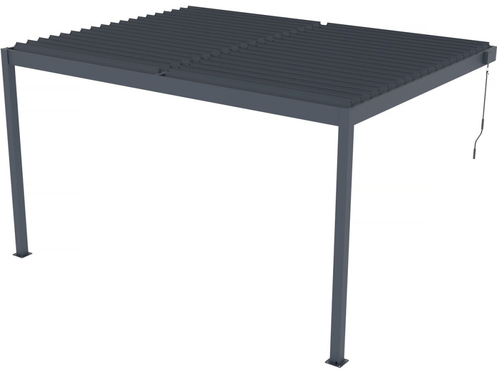 Pergola adossée en aluminium "Windsor" - Gris anthracite - 3 x 4 m