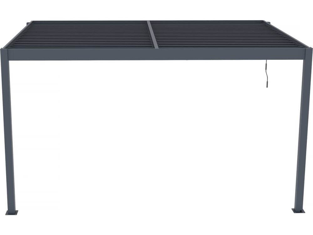 Pergola adossée en aluminium "Windsor" - Gris anthracite - 3 x 4 m