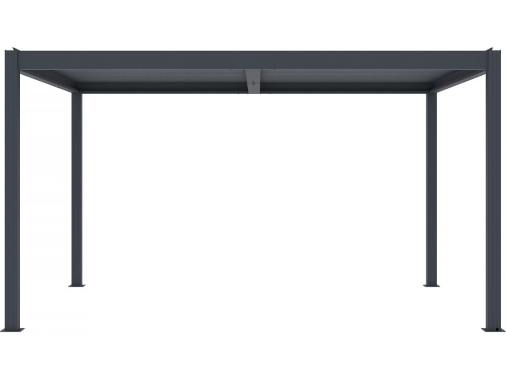 Pergola bioclimatique motorisé avec led "Windsor" en aluminium 3 x 4 - Gris