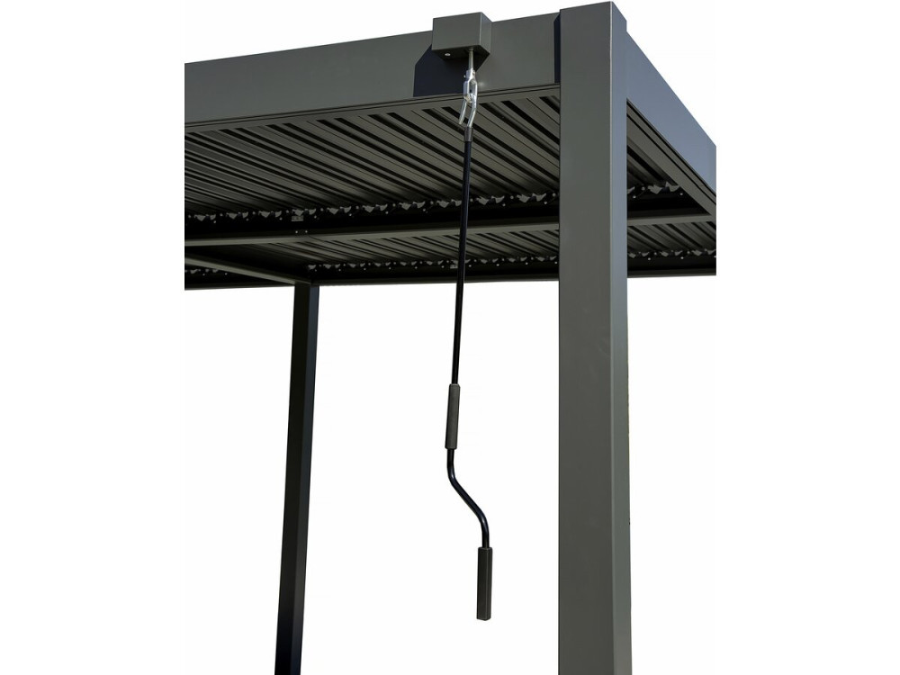 Pergola bioclimatique autoportante en aluminium "Kensington" - 3 x 6 m - Gris