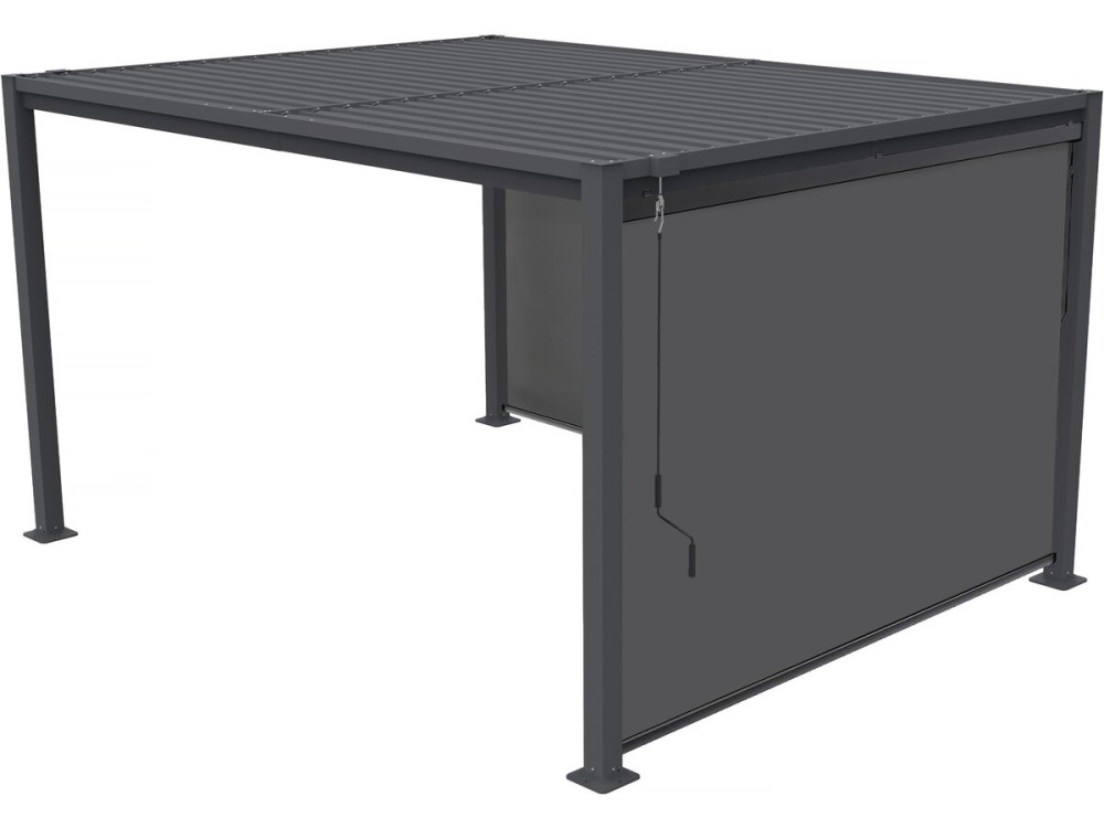 Pergola bioclimatique avec 2 stores en acier galvanisé "Howard" - 3 x 4 m - Gris