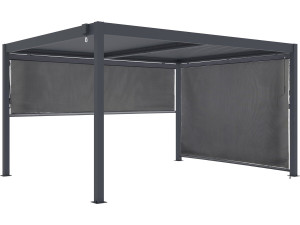 Pergola bioclimatique avec 2 stores en aluminium "Windsor" - 3 x 4 m - Gris