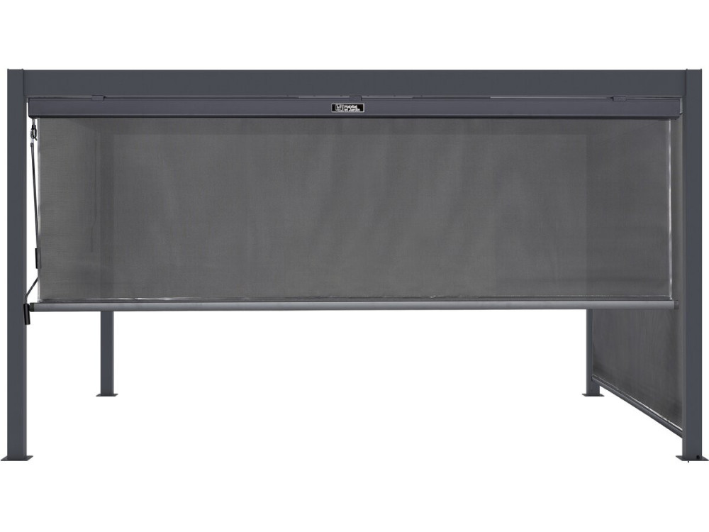 Pergola bioclimatique avec 2 stores en aluminium "Windsor" - 3 x 4 m - Gris