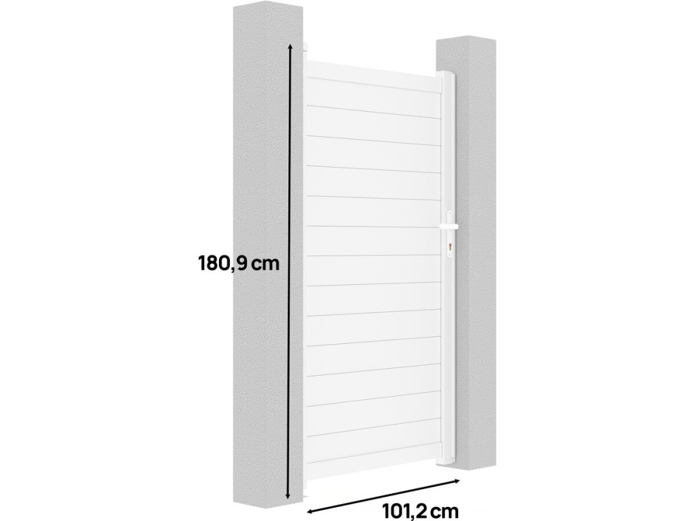 Portillon aluminium "Eric" - 101.2 x 180.9 cm - Blanc
