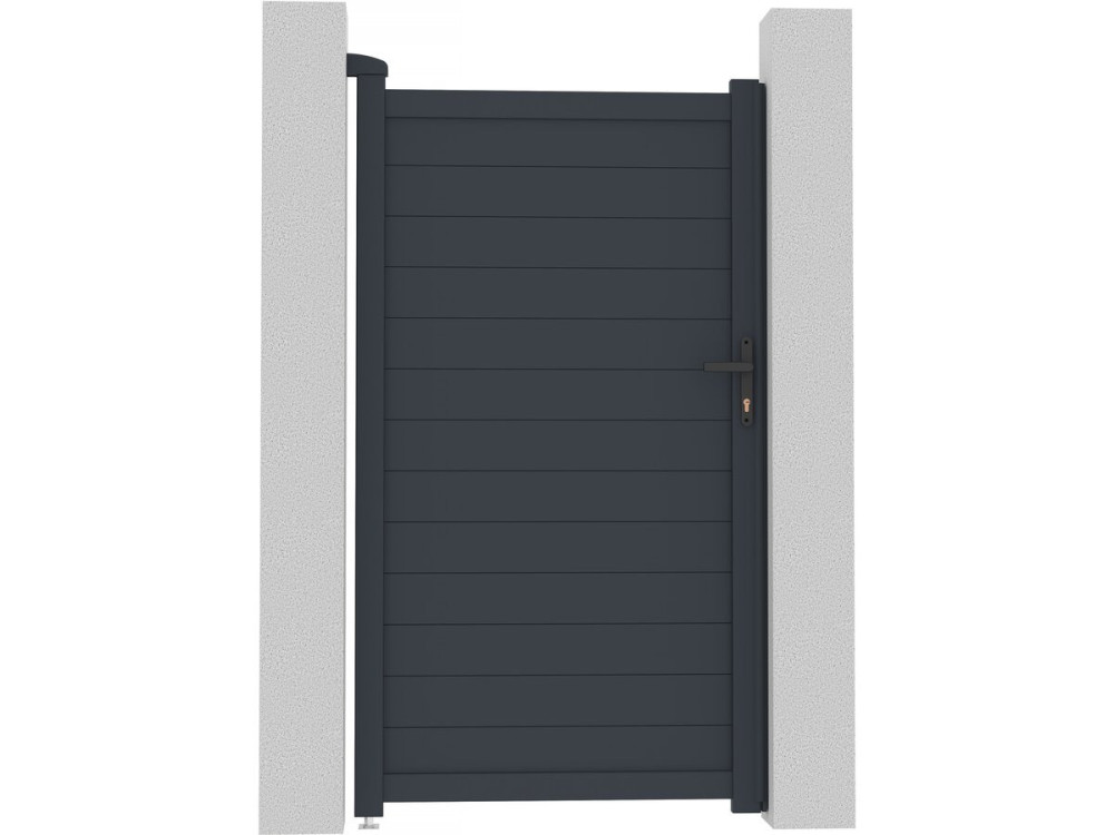 Portillon aluminium "Marc" - 101.2 x 180.9 cm - Gris