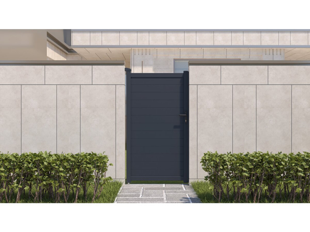 Portillon aluminium "Marc" - 101.2 x 180.9 cm - Gris