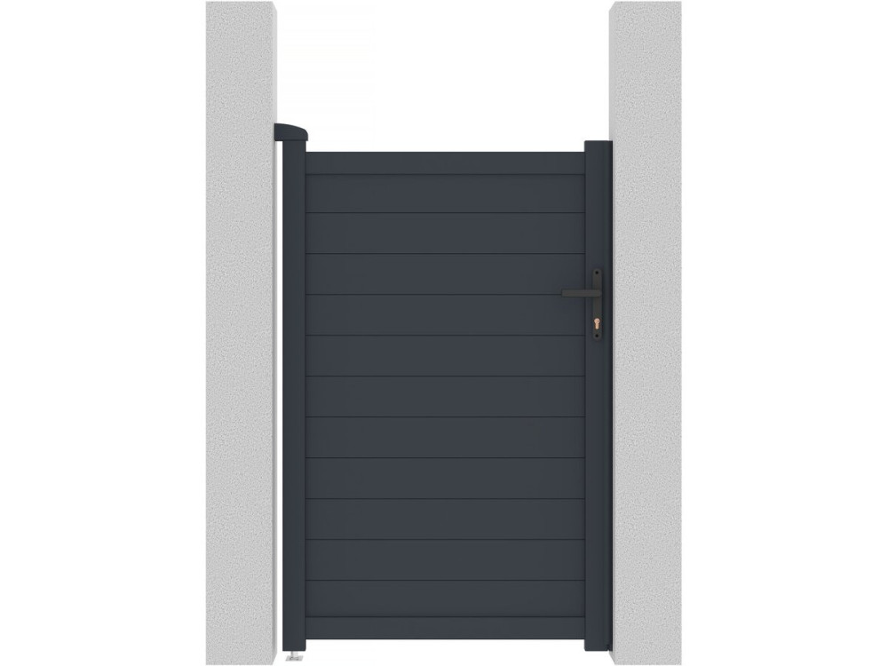 Portillon aluminium "Marc" - 101.2 x 155.9 cm - Gris