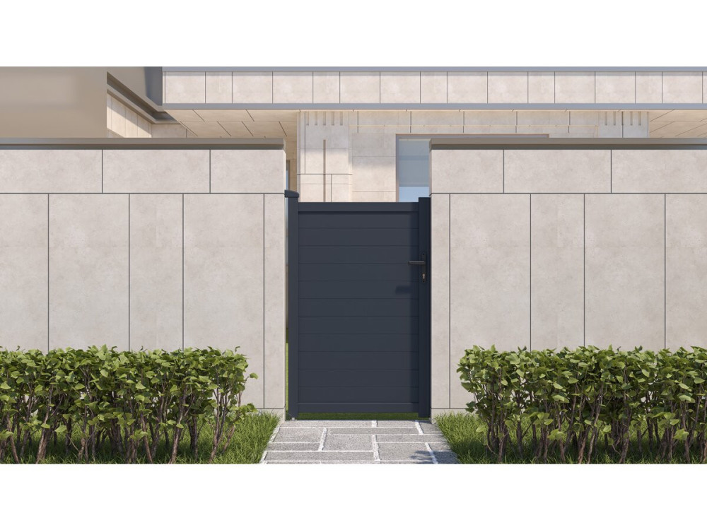 Portillon aluminium "Marc" - 101.2 x 155.9 cm - Gris