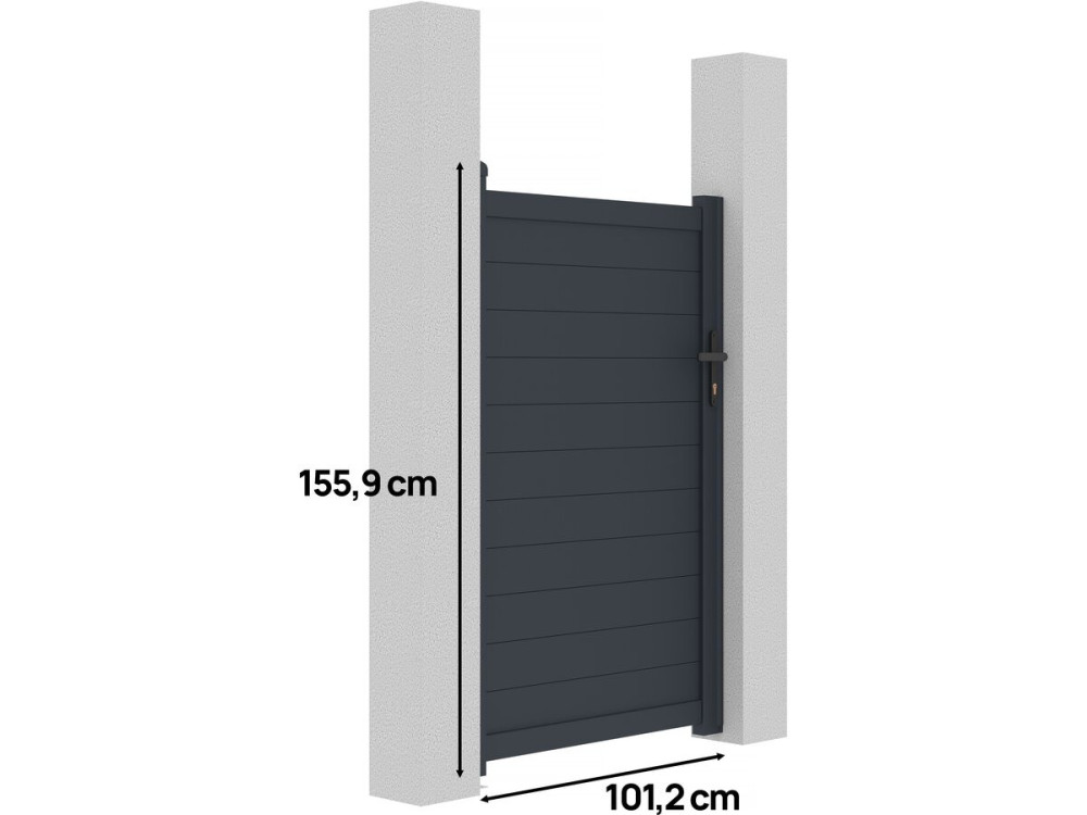 Portillon aluminium "Marc" - 101.2 x 155.9 cm - Gris