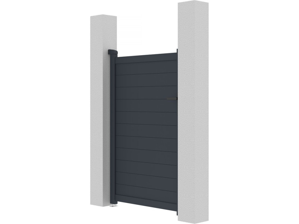 Portillon aluminium "Marc" - 101.2 x 155.9 cm - Gris