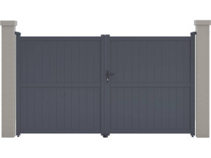 Portail aluminium "Maurice" - 299.5 x 155.9 cm - Gris