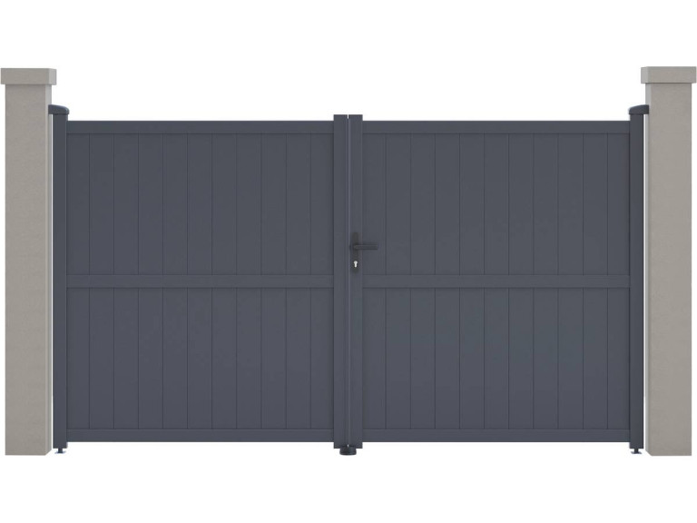Portail aluminium "Maurice" - 299.5 x 155.9 cm - Gris