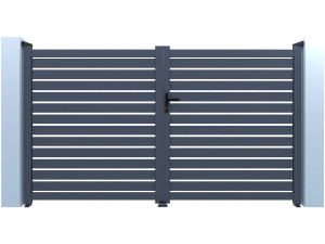 Portail aluminium semi ajouré "Julien" - 300 x 140 cm - Gris