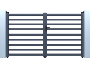 Portail aluminium ajouré "Martin" - 300 x 180 cm - Gris