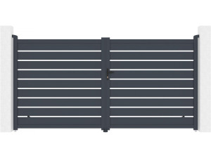 Portail aluminium  "Bastien" - 350 x 176 cm - Anthracite
