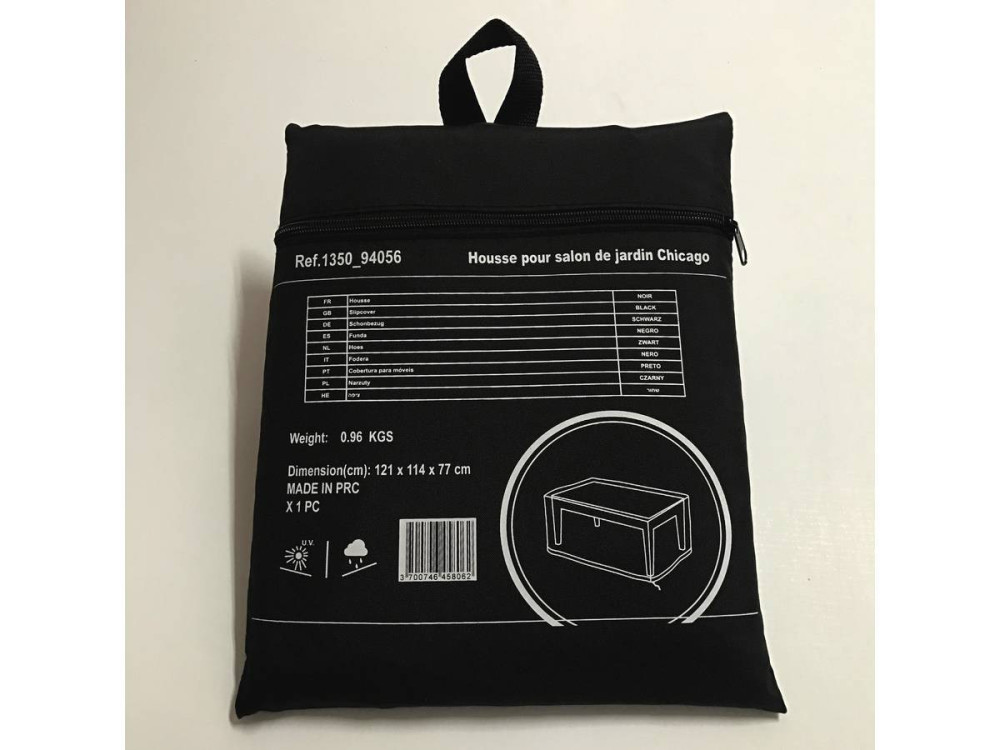 Housse de protection pour salon de jardin - 121 x 114 x 77 cm - Noir
