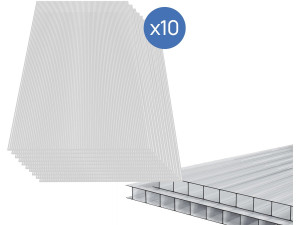 Lot de 10 panneaux en polycarbonate 4 mm "Michigan" 7,9 m2