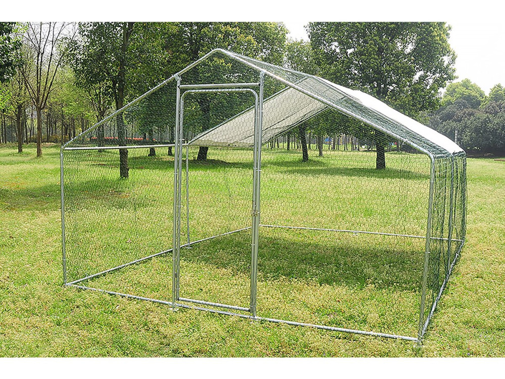 Enclos à poules 12 m² parc grillagé 4 x 3 x 2 M acier galvanisé