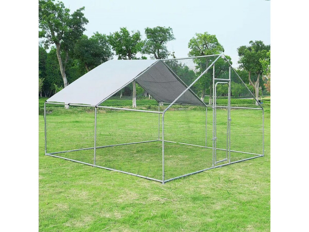 Enclos à poules 12 m² parc grillagé 4 x 3 x 2 M acier galvanisé