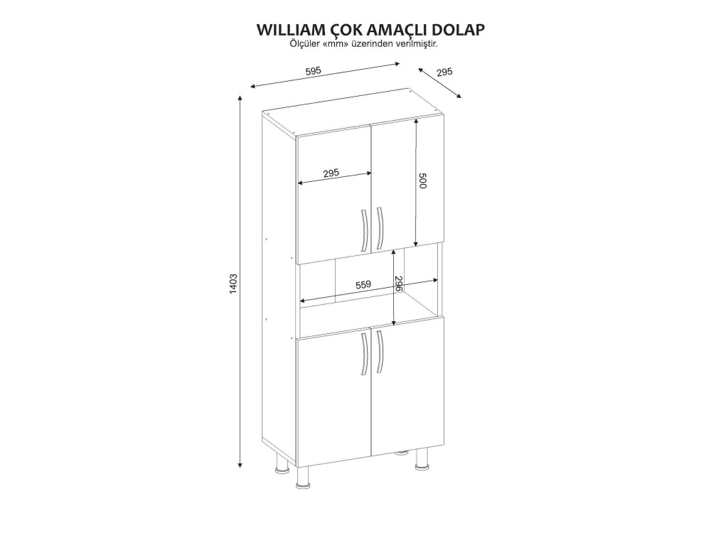 Meuble de salle de bain en bois "William" - 59 x 29 x 140 cm - Blanc
