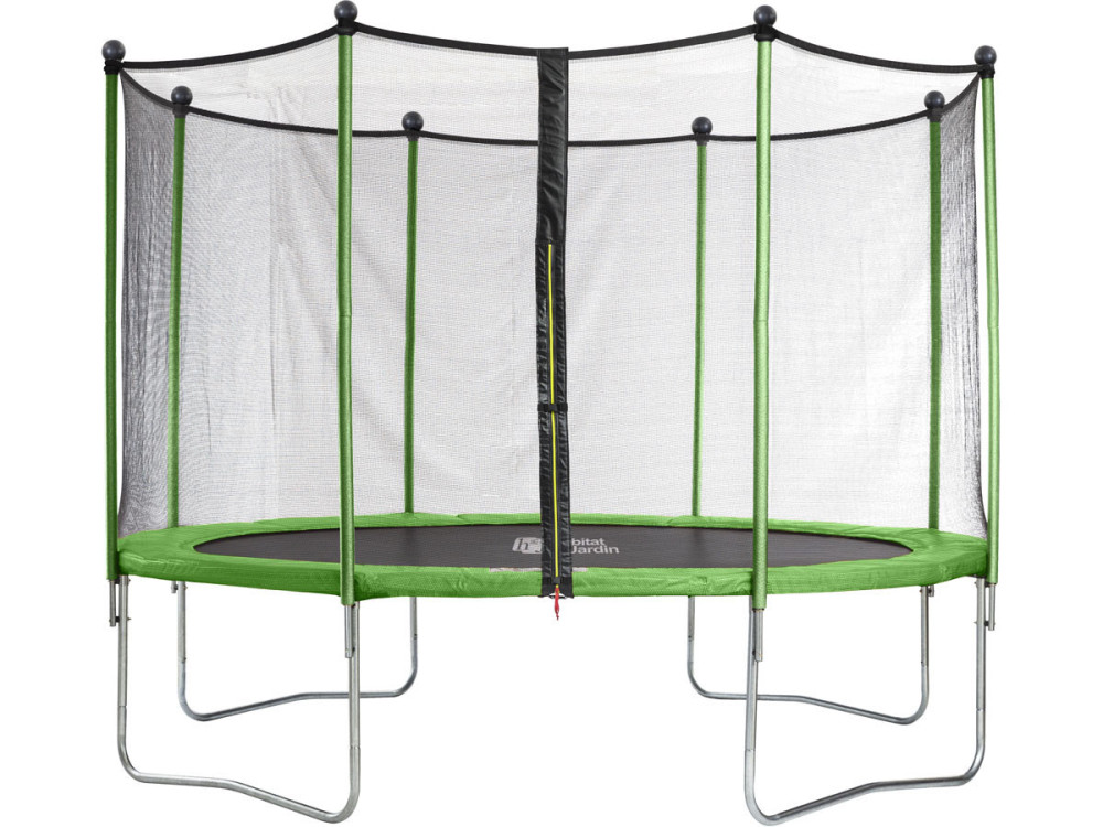 Trampoline "Yoopi" - Ø 4.25 m - Avec Filet + Echelle + Couverture + Kit d'ancrage
