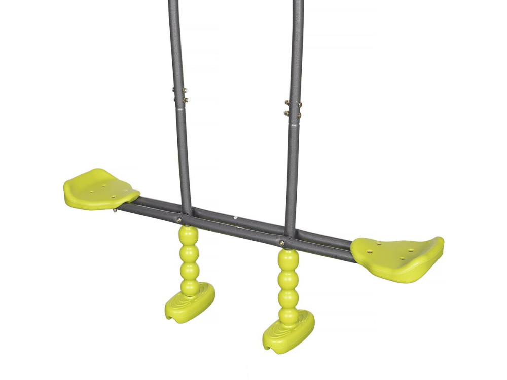 Portique en métal avec toboggan "Ludo II" avec 4 agrès - Vert