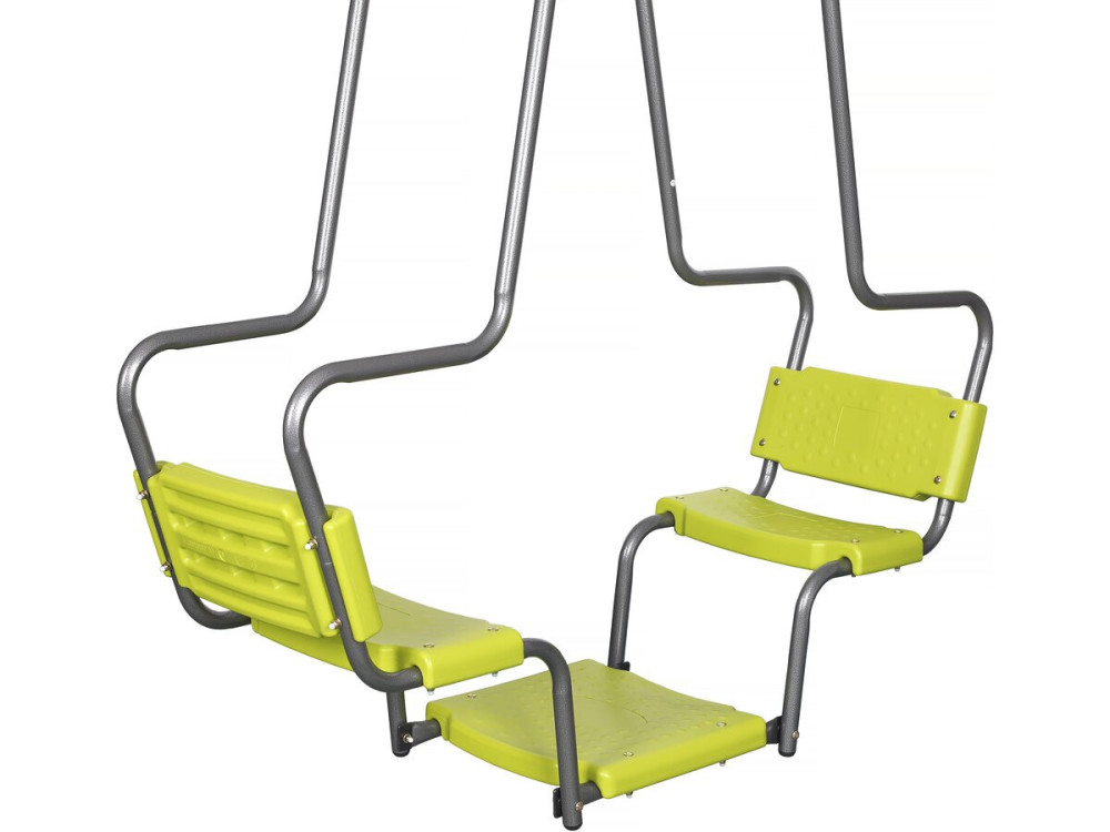 Portique en métal avec toboggan "Ludo II" avec 4 agrès - Vert