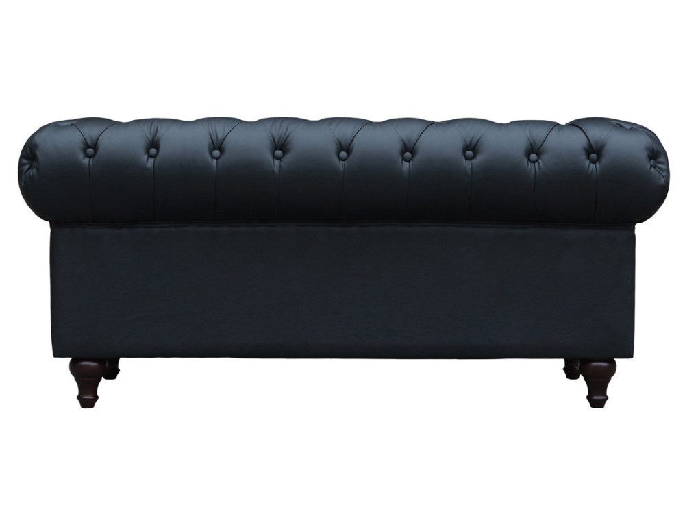 Canapé fixe Chesterfield "Aliza" - 157 x 82 x 70 cm - 2 places - Noir