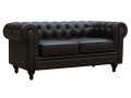 Canapé fixe Chesterfield "Aliza" - 157 x 82 x 70 cm - 2 places - Marron - Marron