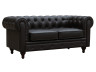 Canapé fixe Chesterfield "Aliza" - 157 x 82 x 70 cm - 2 places - Marron