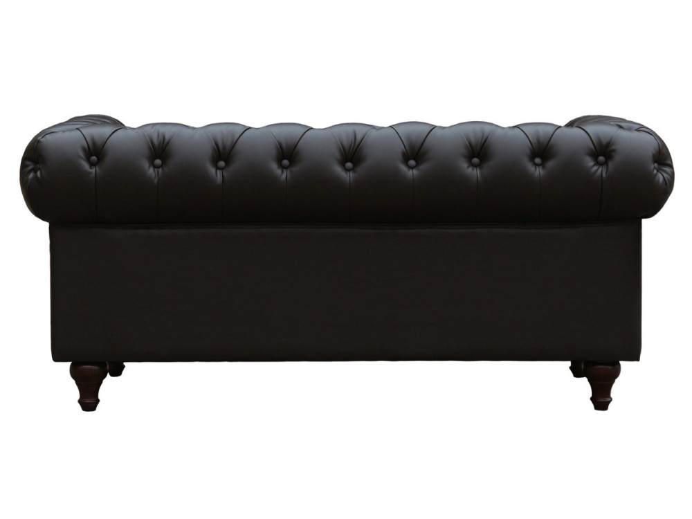Canapé fixe Chesterfield "Aliza" - 157 x 82 x 70 cm - 2 places - Marron