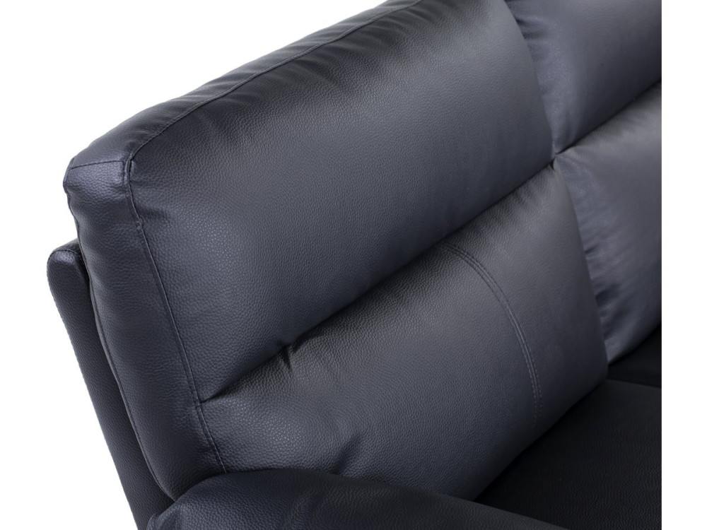 Canapé fixe en cuir reconstitué et PVC "Dallas" - 169 x 88 x 90 cm - 2 places - Noir