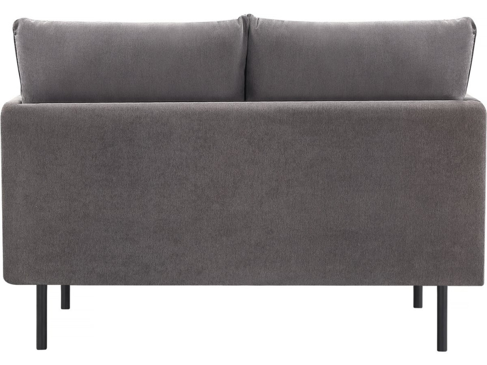 Canapé fixe tissu "Rudy" - 132 x 78 x 88 cm - 2 places - Gris foncé