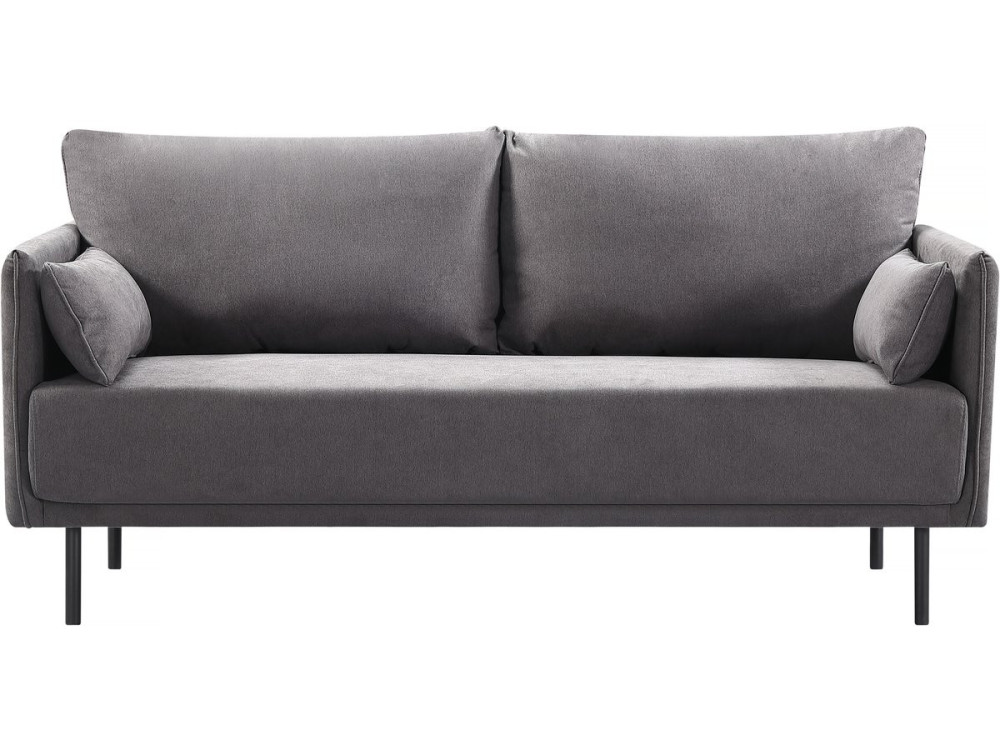 Canapé fixe tissu "Rudy" - 180.5 x 78 x 52 cm - 3 places - Gris foncé