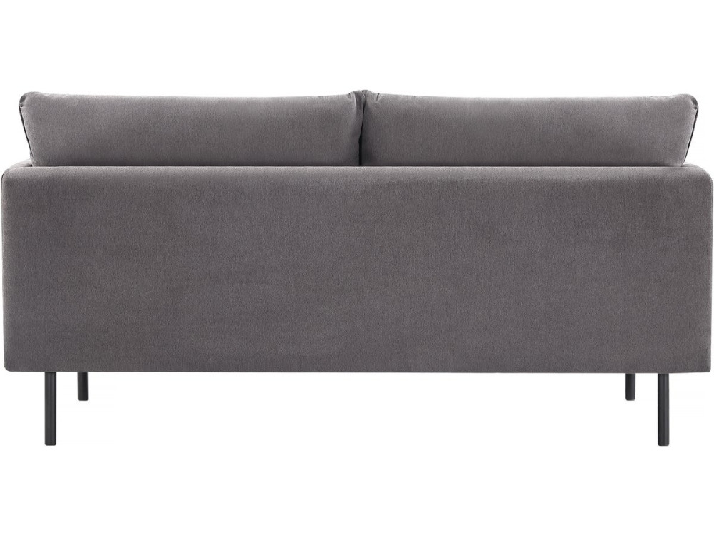 Canapé fixe tissu "Rudy" - 180.5 x 78 x 52 cm - 3 places - Gris foncé