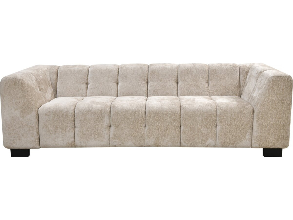 Canapé droit design en tissu chenille 3 places "Foch" - Beige