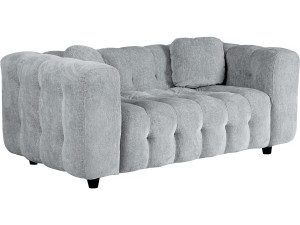 Canapé droit en tissu chenille "Vendome" - 2 places - Gris