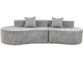 Canapé virgule en tissu texturé "Avola" - 3 places - Gris - Gris