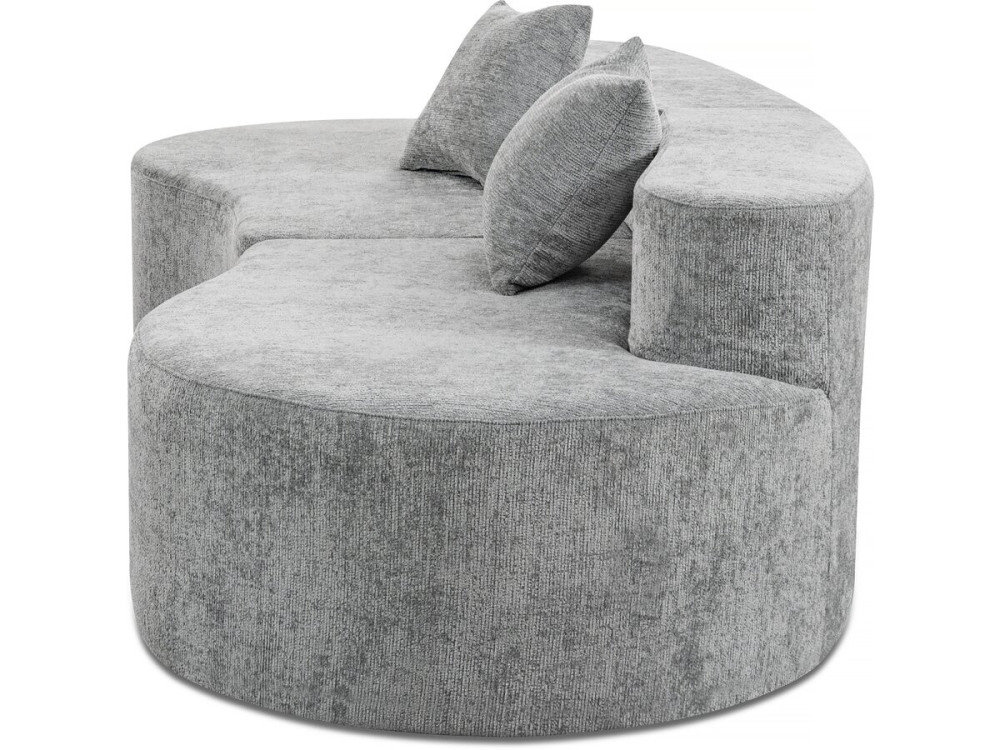 Canapé virgule en tissu texturé "Avola" - 3 places - Gris