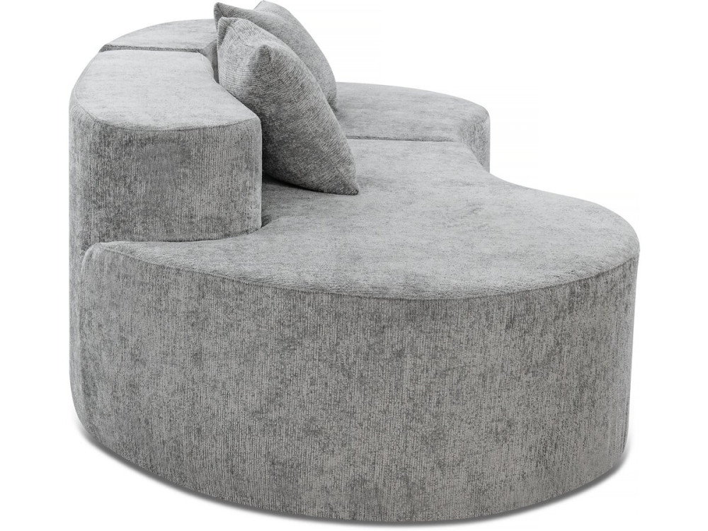 Canapé virgule en tissu texturé "Avola" - 3 places - Gris