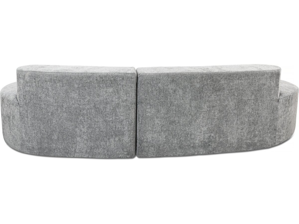 Canapé virgule en tissu texturé "Avola" - 3 places - Gris