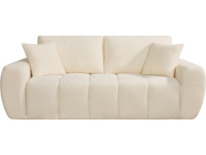 Canapé droit en tissu style bubble "Léonie" - 3 places - Beige