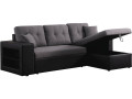 Canapé d'angle convertible "Axel" Couleur Bleu - Noir gris