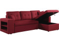 Canapé d'angle convertible/réversible "Axel" - 3 places - Noir/Gris - rouge