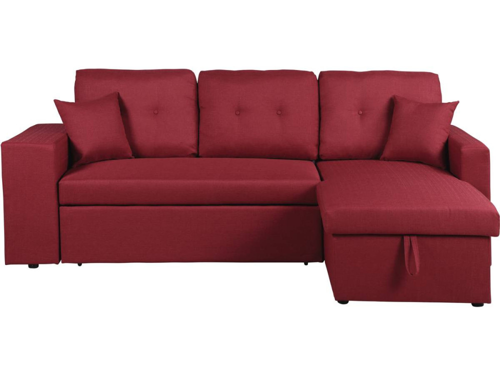 Canapé d'angle convertible/réversible "Axel" - 3 places - Rouge