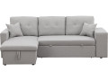 Canapé d'angle convertible/réversible "Axel" - 3 places - Noir/Gris - Gris clair