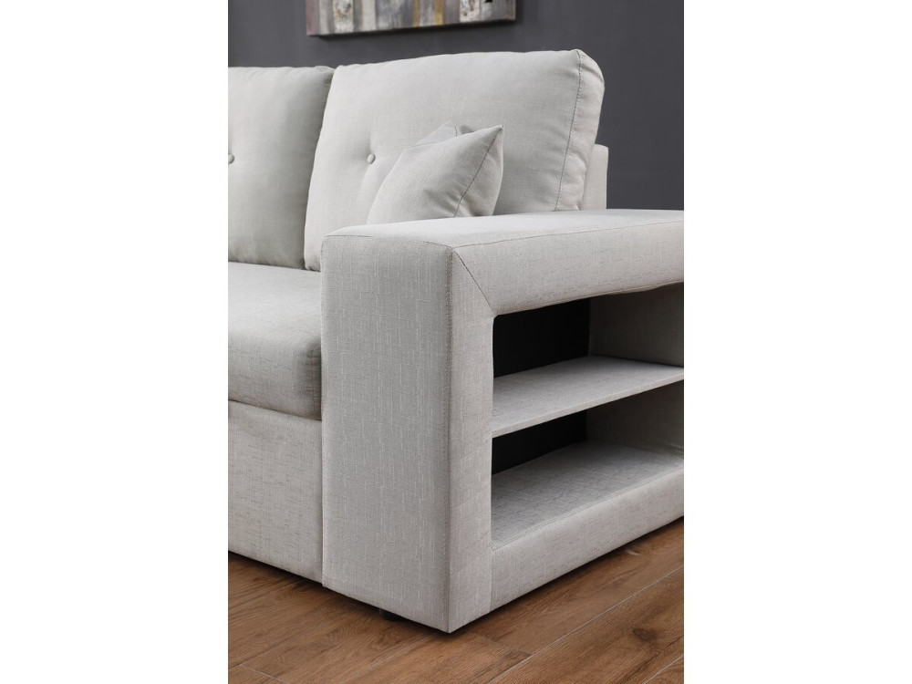 Canapé d'angle convertible/réversible "Axel" - 3 places - Gris clair